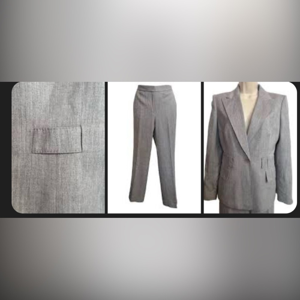 Anne Klein wool gray suit size 6